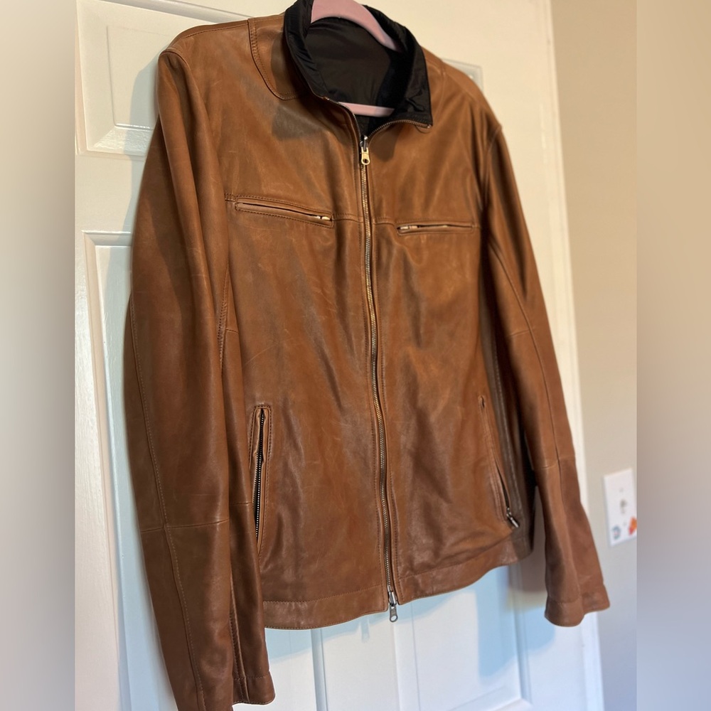 Brunello Cucinelli men’s 100% Leather Jacket size Large - Picture 8 of 16